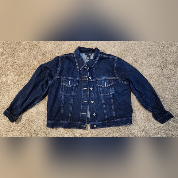 Venezia Jeans Clothing Co Plus Size Dark Wash Denim Jacket - Picture 1 of 4